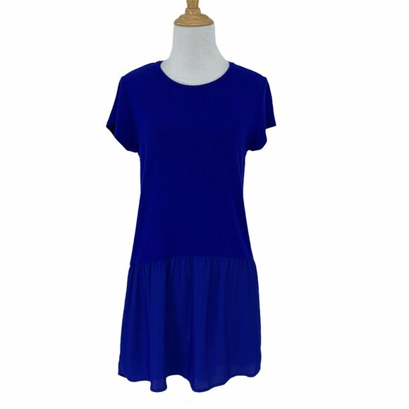 Anthropologie Dolan Left Coast Collection Peplum Tunic Women Size XS Blue Blouse - Picture 1 of 10